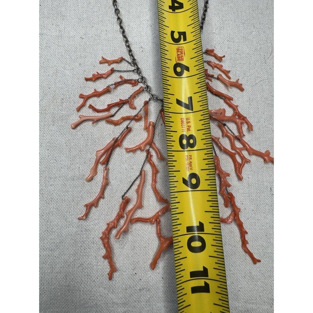 Chan Luu Salmon Branch Coral 925 Sterling Statement Bib Necklace 16in - Picture 4 of 16
